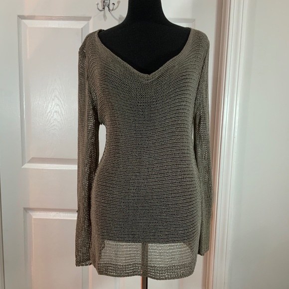 Soft Surroundings Brown Seaside Open Weave Beach Sweater Size Medium - Picture 7 of 7